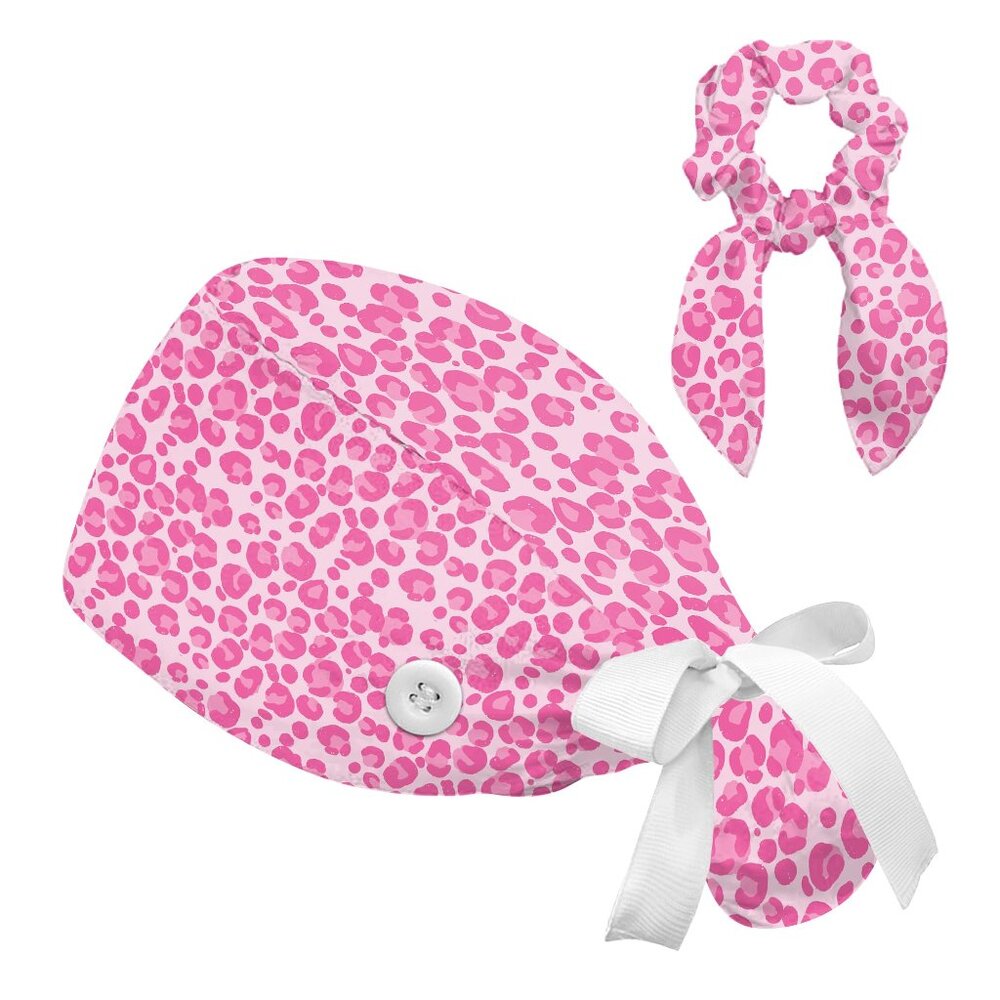 Adjustable Nursing Scrub Cap with Ponytail Pouch Button Design Lightweight